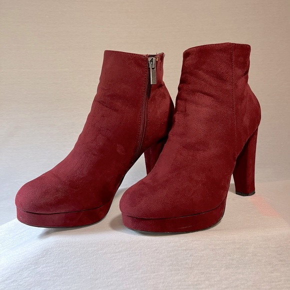 🔥 Bamboo - Maroon Ankle Boots🔥 - Picture 1 of 4